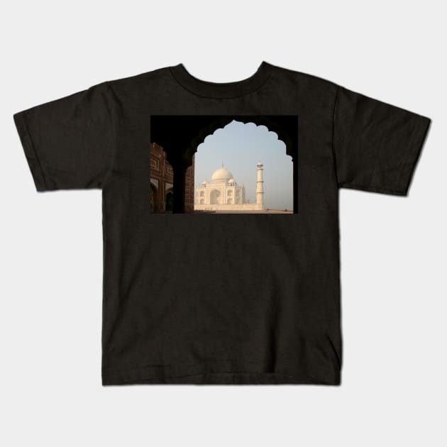 Taj Mahal, famous mausoleum in India Kids T-Shirt by Melissa Peltenburg Travel Photography